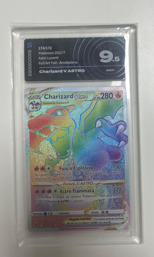 Charizard vastro 174/172 full art foil arcobaleon astri lucenti - aigrading 9.5 Mint - CARTA GRADATA ITA