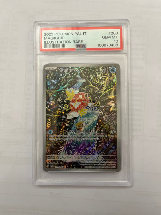 Magikarp 203/193 illustration rare evoluzioni a paldea- PSA 10 GEM MINT - CARTA GRADATA ITA