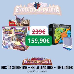 BUNDLE - Evoluzioni a Paldea box display da 36 bustine + Set Allenatore Fuoriclasse da 9 bustine + Top Loader omaggio (ITA) - Pokemon ITA Scarlatto e Violetto Evoluzioni a Paldea