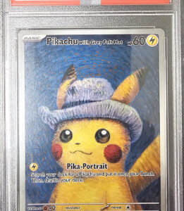 Pikachu Grey Felt Hat 085 - PROMO POKEMON x VAN GOGH - 2023 - PSA 9 Gem Mint - CARTA GRADATA ENG