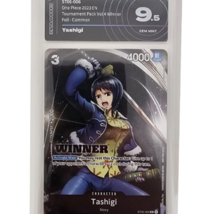 ONE PIECE - TASHIGI Winner ST06-006 Tournament Pack Vol.4 WINNER - AI GRADING 9.5 - CARTA GRADATA ONE PIECE