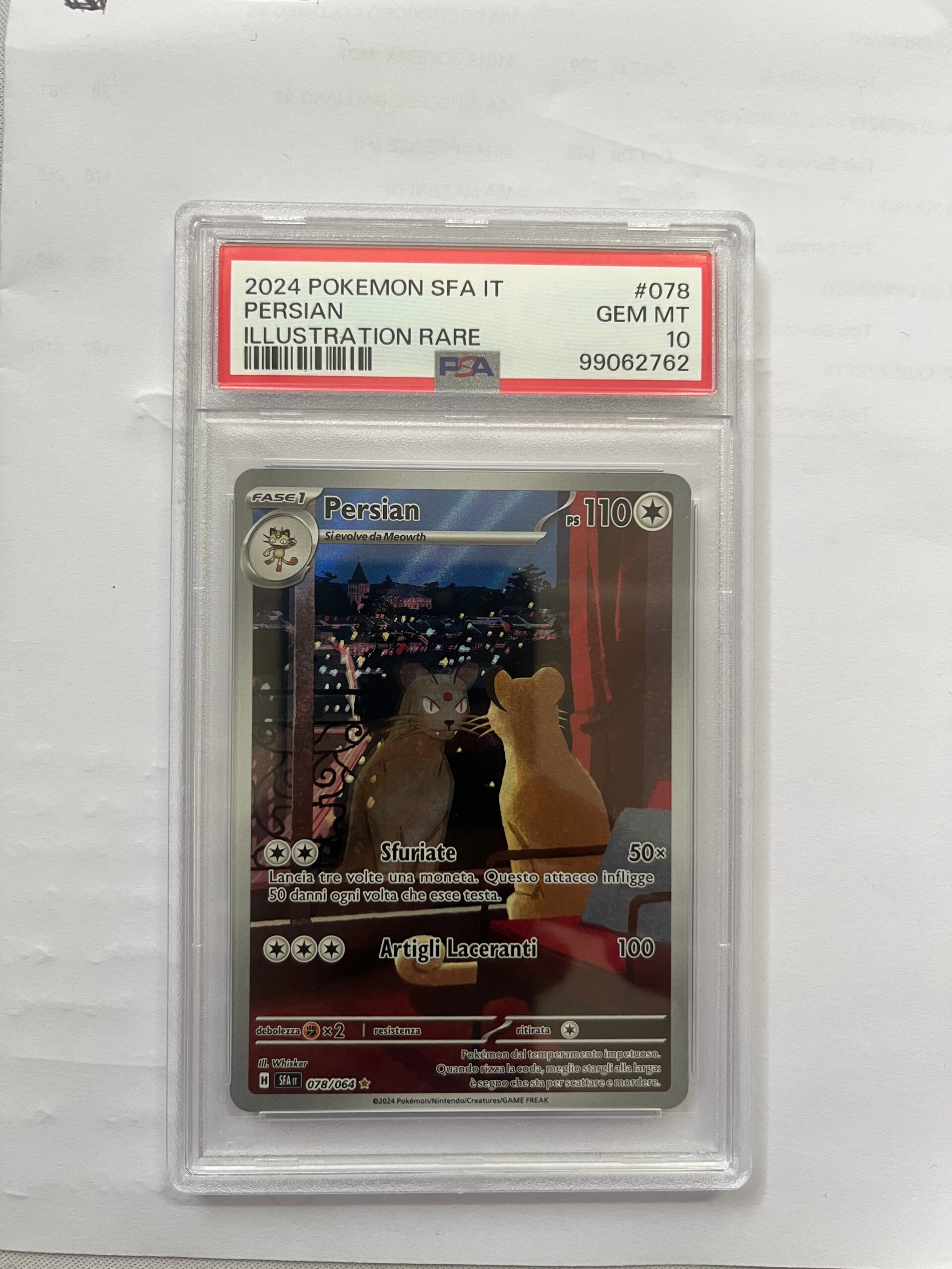 Persian 078- segreto fiabesco- ITALIANO - PSA 10 - CARTA POKEMON GRADATA ITA